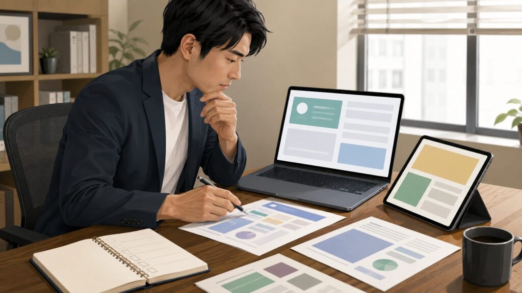 ChatGPTの回答を複数資料でファクトチェックする日本人男性