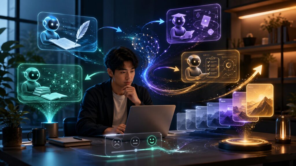 用途別GPTsとフィードバックでChatGPTを自分好みに育てるイメージ