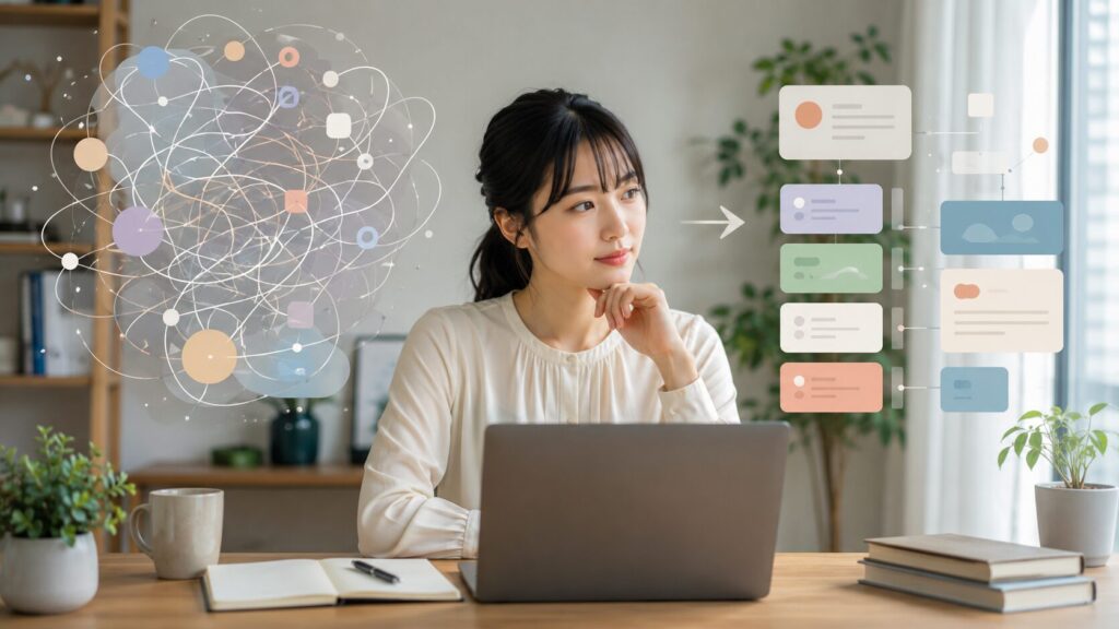 曖昧な指示を整理してChatGPTへの伝え方を見直す日本人女性