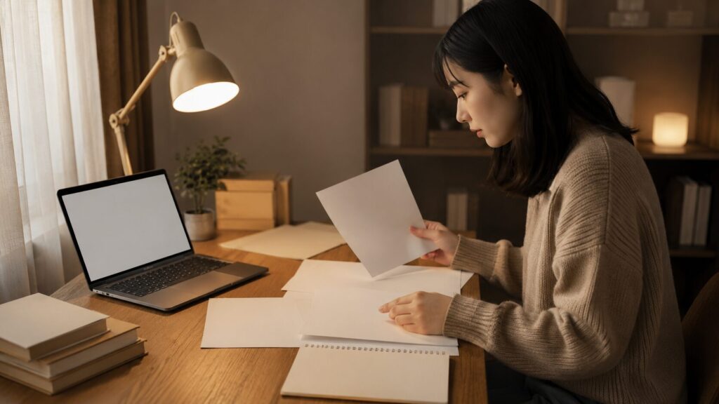 ChatGPTで長文翻訳の原文と訳文を確認する日本人女性
