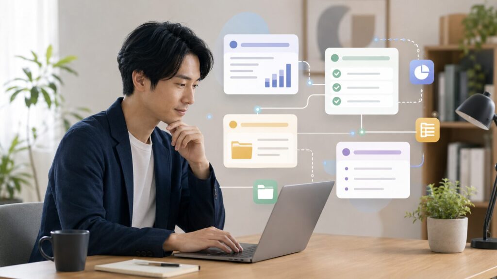 ChatGPTのSkillsをパソコンとスマホで管理する日本人男性