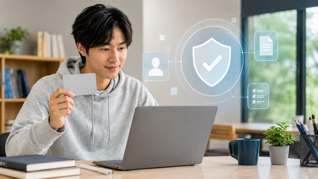 Gemini学生無料の学生認証を行う日本人大学生