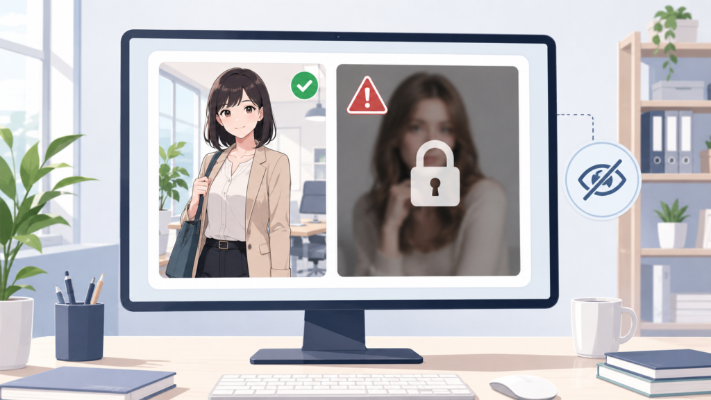 PixAIで通常画像と制限対象画像の違いを示すイメージ