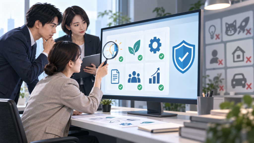 AIアイコンの商用利用前にデザインの類似性を確認する日本人チーム