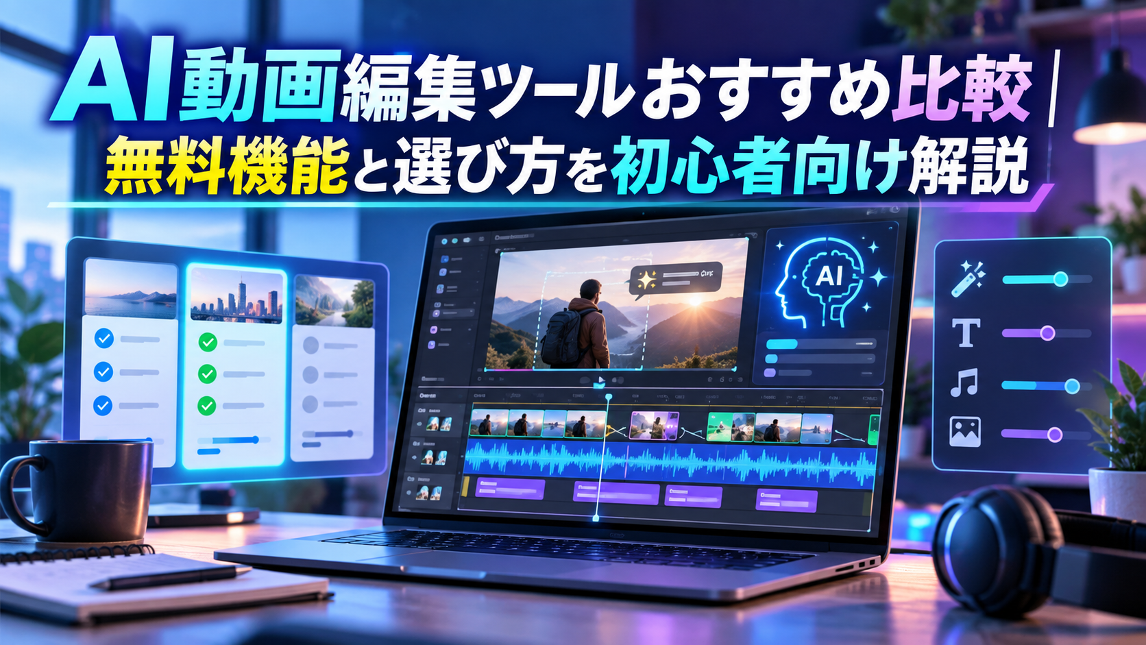 AI動画編集ツールおすすめ比較｜無料機能と選び方を初心者向け解説